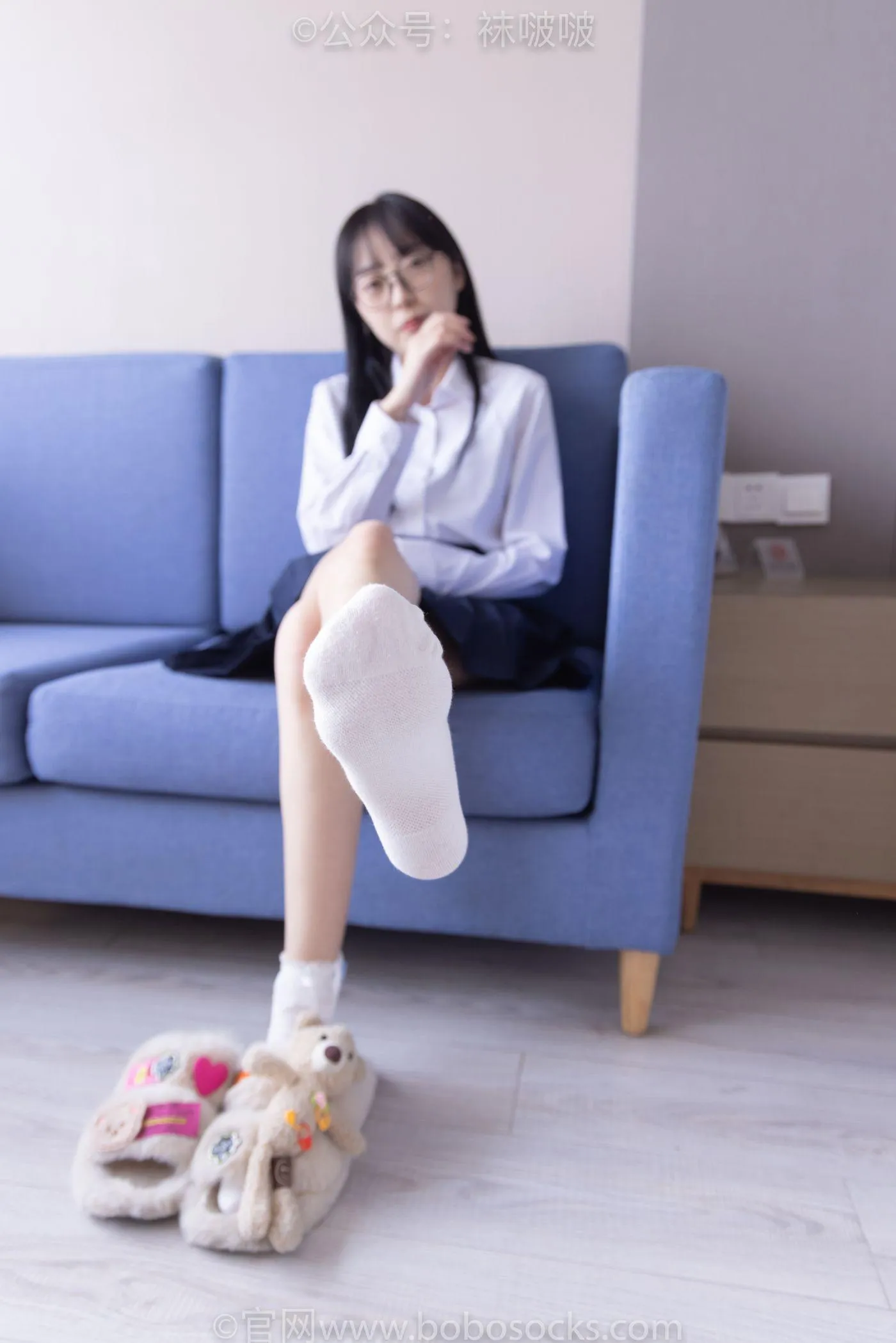 [BoBoSocks袜啵啵]NO.070 稚予-皮鞋、拖鞋、过膝袜、白棉袜 [148P]插图8